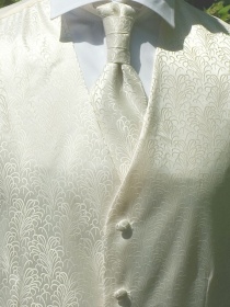 Chaleco de novia con diseño paisley (Crema /