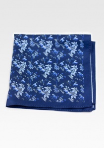 Pañuelo de bolsillo motivo floral azul marino azul