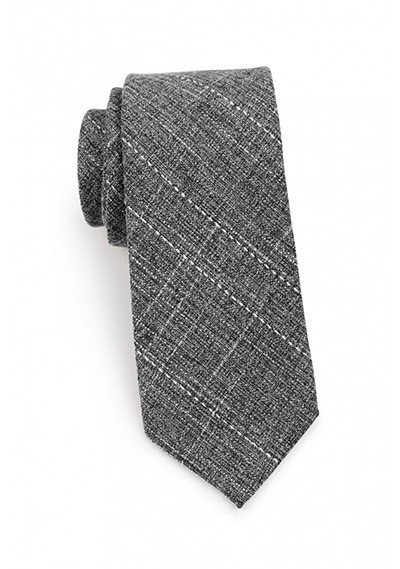 Corbata de algodón moteado gris oscuro