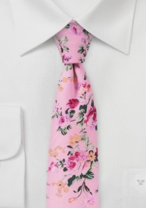 Corbata de algodón con diseño de rosas