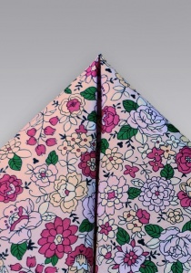 Pañuelo de bolsillo de algodón motivo floral