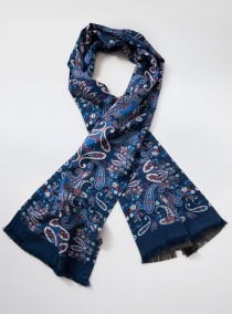 Pañuelo de corbata motivo Paisley Azul Marino