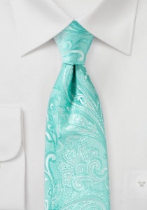 Corbata digna estampado paisley turquesa