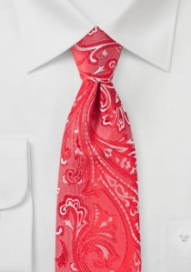 Corbata elegante motivo paisley rojo