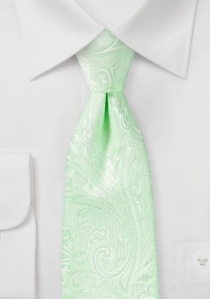 Corbata de negocios digna paisley verde claro