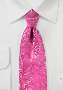 Corbata digna paisley rosa