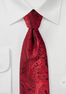 Corbata para hombre Elegante Motivo Paisley Rojo