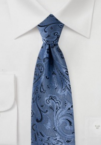 Krawatte gediegenes Paisleymuster hellblau schwarz