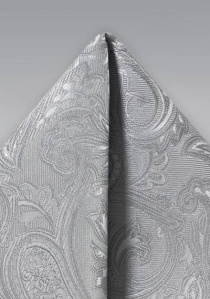 Pañuelo de bolsillo playful paisley gris plata
