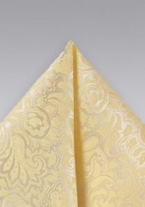 Pañuelo de bolsillo motivo floral amarillo pálido