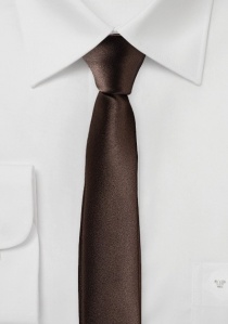 Extra schmal geformte Krawatte schokoladenbraun