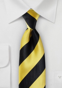 tie night black yellow block stripes