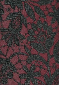 Corbata XXL diseño mosaico rojo oscuro