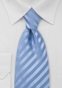 Corbata clip azul claro rayada