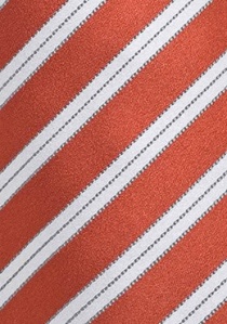 Herrenkrawatte orangerot italienisches Streifen-Pattern