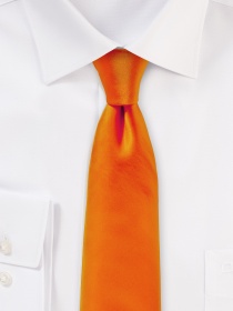 Corbata de seda noble satinada naranja