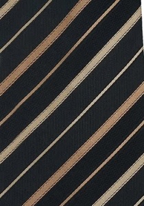 Corbata negro rayas dorado