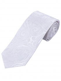 Corbata de moda Motivo Paisley Perla Blanco