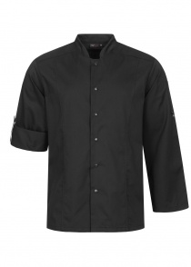 Camisa negra de chef para hombre con mangas