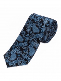Corbata Extra Slim Paisley Azul Claro