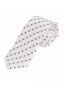 Corbata estrecha con forma de puntos rayas blanco