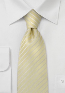 Corbata rayada vainilla blanco