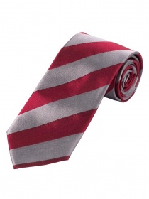 Corbata de rayas en bloque rojo jerez de plata