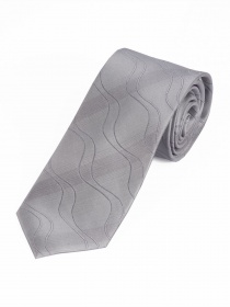 Corbata de hombre con diseño ondulado gris plata