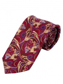 Elegante corbata con patrón de zarcillos de color