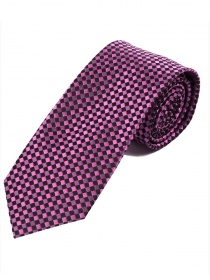 Krawatte edle Gitter-Struktur tiefschwarz magenta
