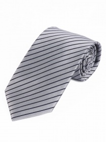 Corbata de rayas finas negro plata