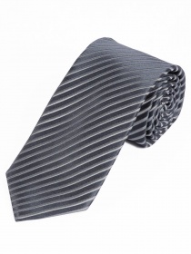 Corbata de rayas finas gris plata antracita