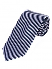 Corbata rayas finas azul oscuro blanco