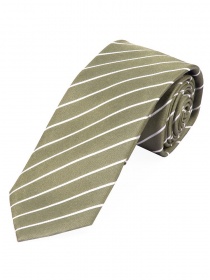 Corbata de hombre rayas finas marrón verde blanco