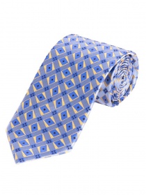 Krawatte hellblau Viereck-Ornamente