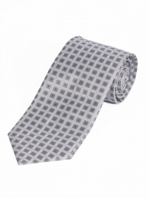 Corbata gris plata adornos cuadrados
