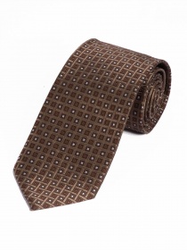Corbata marrón mediana adornos cuadrados