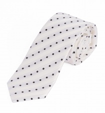 Puntos de corbata blanco perla