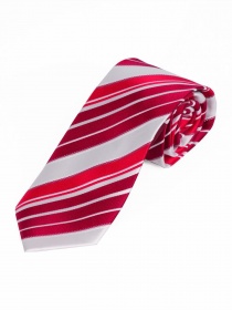 Corbata para hombre a rayas Perla Blanco Rojo