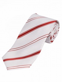 Corbata de hombre a rayas Perla Blanco Rojo