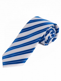Corbata de rayas Blanco Perla Azul Real