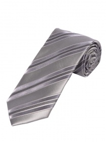 Corbata para hombre a rayas gris plata blanco