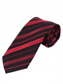 Corbata de rayas Negro Medio Rojo