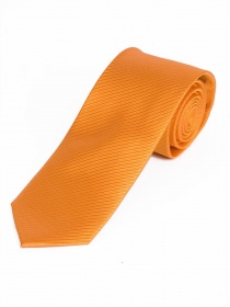 Schmale Krawatte monochrom Streifen-Struktur orange
