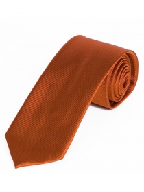 Schmale Krawatte einfarbig Streifen-Struktur kupfer