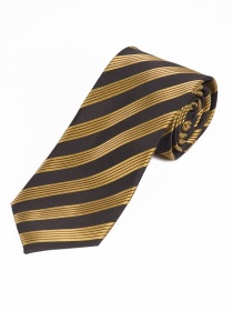 Corbata para hombre a rayas marrón oscuro amarillo
