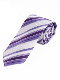 Corbata de rayas finas blanco púrpura