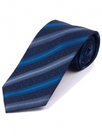 Corbata decoración floral líneas azul