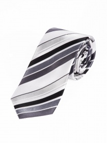 Corbata de moda diseño de rayas blanco asfalto