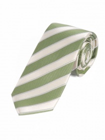 Corbata de moda diseño de rayas verde pálido crudo